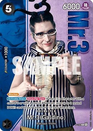 Mr.3 (Galdino) - P-148 (Premium Card Collection -Live Action Edition Vol.2 Baroque Works-) (P-148) - One Piece Promotion Cards Foil - for just $0! 