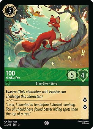 Tod - Nimble Fox (72/204) - Wilds Unknown - for just $0.03! 