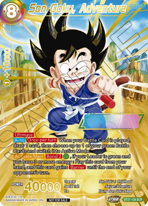 Son Goku, Adventure (Serial Numbered) (BT27-139) [Tournament Promotion Cards] - for just $1200! 
