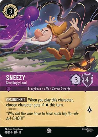 Sneezy - Startlingly Loud (Foil) (42/204) - Wilds Unknown Cold Foil - for just $0.22! 