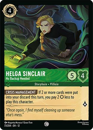 Helga Sinclair - No Backup Needed (73/204) - Wilds Unknown - for just $0.03! 