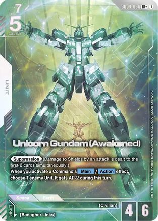 Unicorn Gundam (Awakened) (LR+) (GD04-066) - Phantom Aria Holofoil - for just $8.72! 