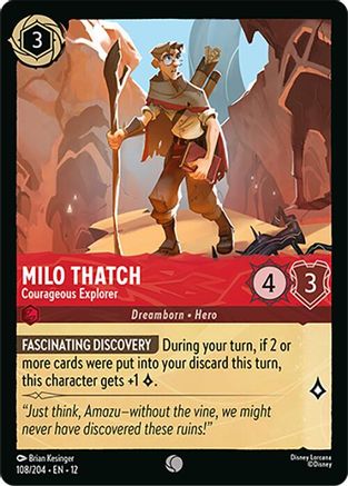Milo Thatch - Courageous Explorer (108/204) - Wilds Unknown - for just $0.03! 