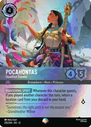 Pocahontas - Steadfast Traveler (Epic) (220/204) - Wilds Unknown Holofoil - for just $0.76! 
