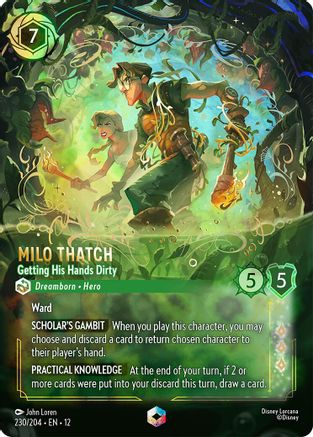 Milo Thatch - Getting His Hands Dirty (Enchanted) (230/204) - Wilds Unknown Holofoil - for just $27.27! 