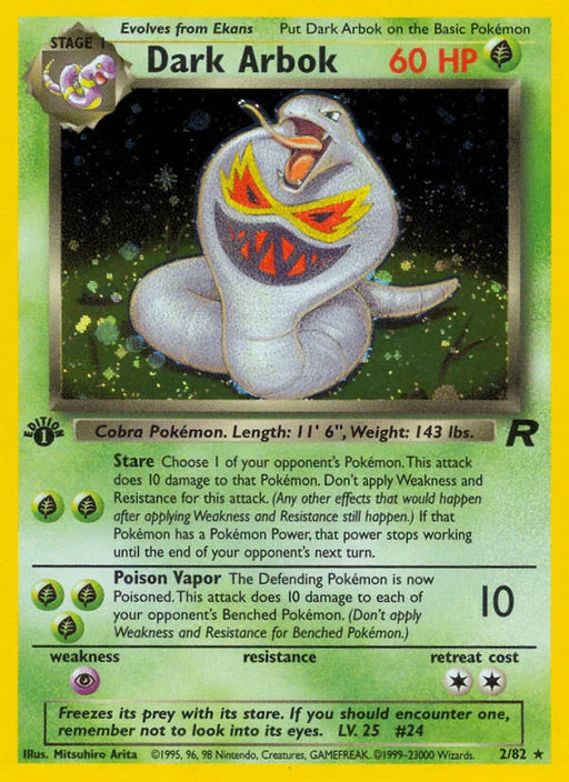 Dark Arbok (2/82) [Team Rocket 1st Edition] - for just $24.65! 