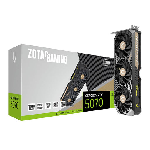 Zotac NVIDIA GeForce RTX 5070 SOLID Triple Fan 12GB GDDR7 PCIe 5.0 Graphics Card - for just $649.99! 