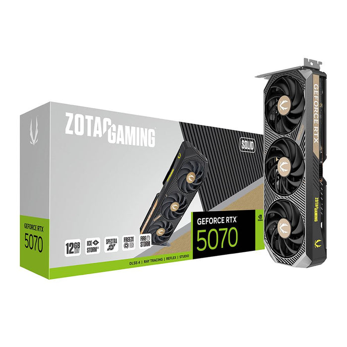 Zotac NVIDIA GeForce RTX 5070 SOLID Triple Fan 12GB GDDR7 PCIe 5.0 Graphics Card - for just $649.99! 