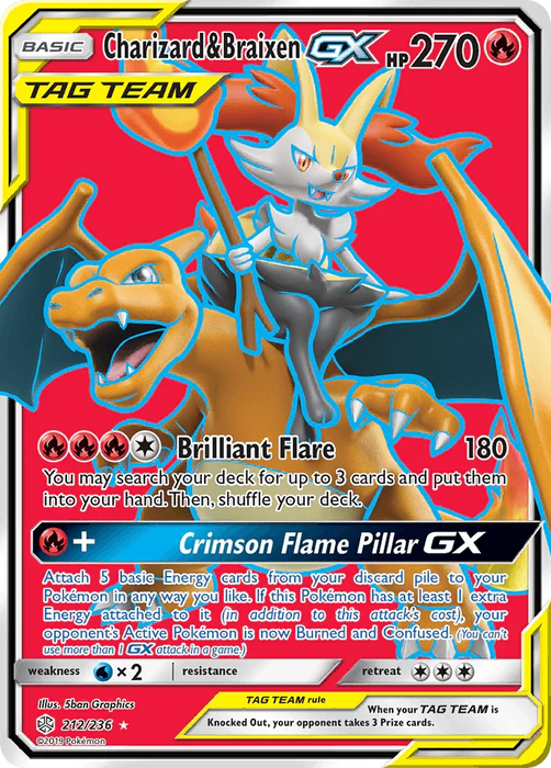 Charizard & Braixen GX (212/236) [Sun & Moon: Cosmic Eclipse] - for just $33.75! 