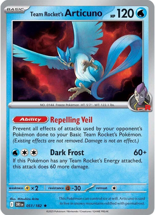 Team Rocket's Articuno (051/182) (Non-Holo) (Deck Exclusive) [Scarlet & Violet: Destined Rivals] - for just $0.95! 