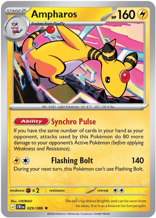 Ampharos (029/086) [Mega Evolution: Chaos Rising] - for just $0.10! 
