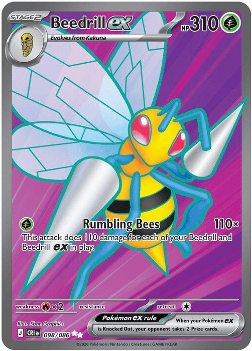 Beedrill ex (098/086) [Mega Evolution: Chaos Rising] - for just $1.05! 
