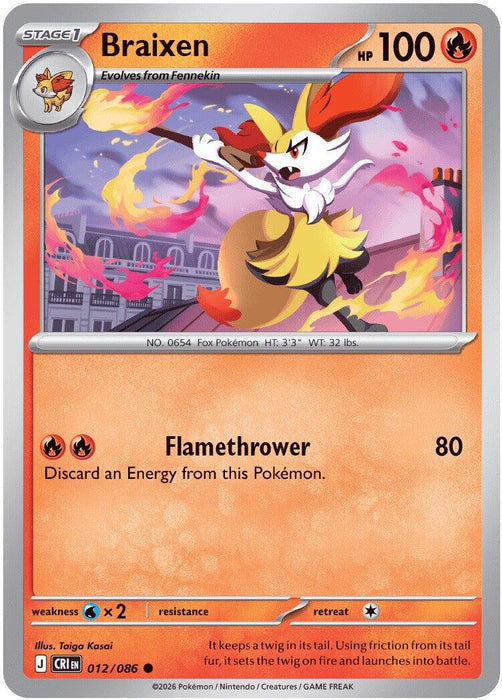 Braixen (012/086) [Mega Evolution: Chaos Rising] - for just $0.10! 