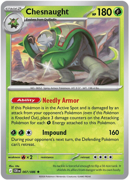 Chesnaught (007/086) [Mega Evolution: Chaos Rising] - for just $0.10! 