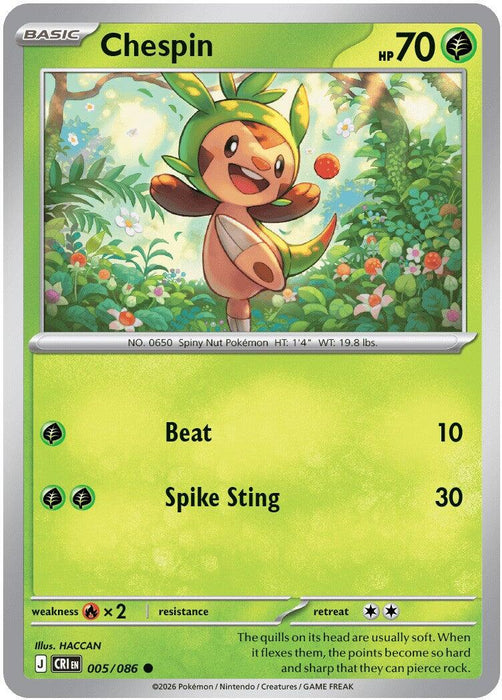 Chespin (005/086) [Mega Evolution: Chaos Rising] - for just $0.10! 