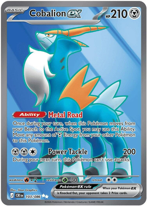 Cobalion ex (103/086) [Mega Evolution: Chaos Rising] - for just $0.65! 