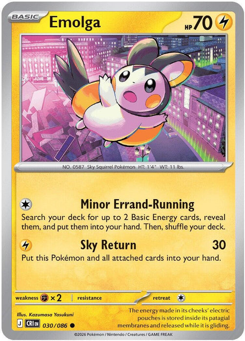 Emolga (030/086) [Mega Evolution: Chaos Rising] - for just $0.10! 