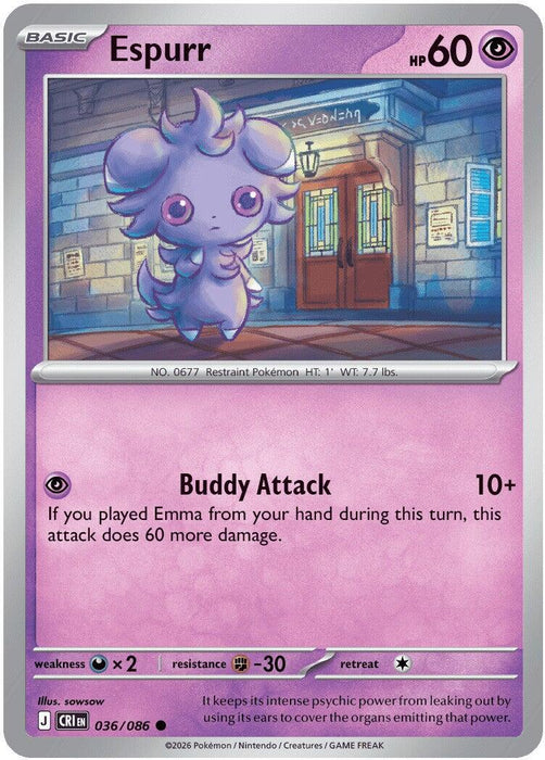 Espurr (036/086) [Mega Evolution: Chaos Rising] - for just $0.10! 