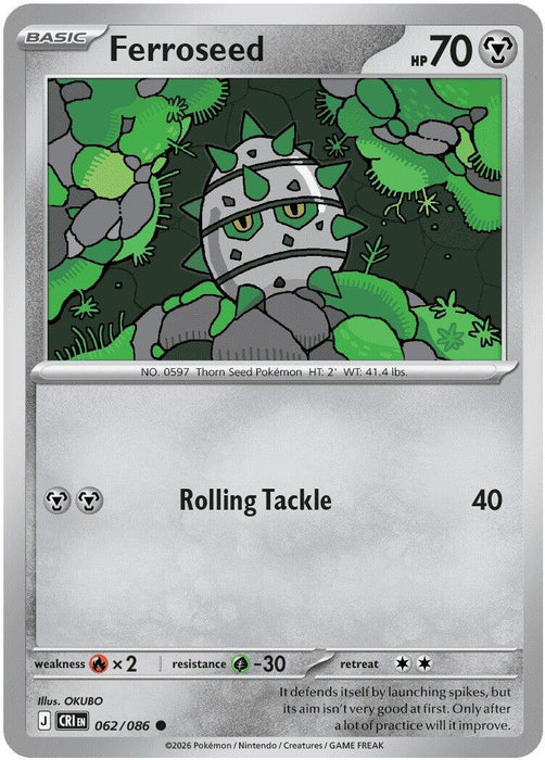 Ferroseed (062/086) [Mega Evolution: Chaos Rising] - for just $0.10! 