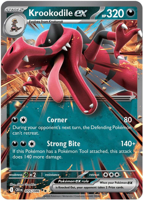 Krookodile ex (055/086) [Mega Evolution: Chaos Rising] - for just $0.25! 