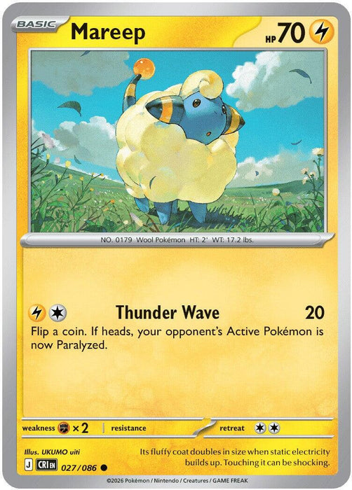 Mareep (027/086) [Mega Evolution: Chaos Rising] - for just $0.10! 