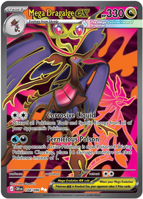 Mega Dragalge ex (104/086) [Mega Evolution: Chaos Rising] - for just $1.15! 