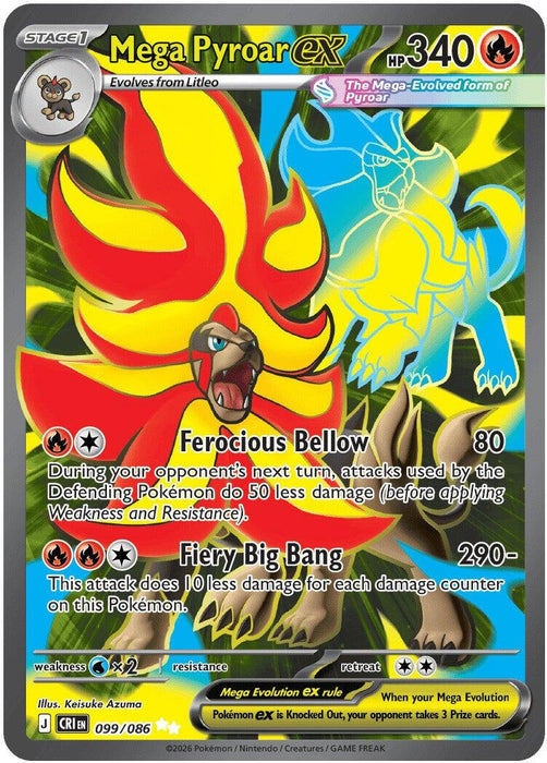 Mega Pyroar ex (099/086) [Mega Evolution: Chaos Rising] - for just $1.25! 