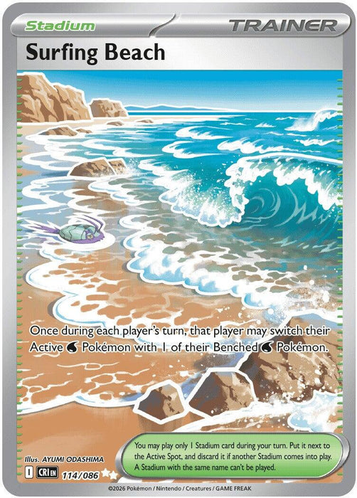 Surfing Beach (114/086) [Mega Evolution: Chaos Rising] - for just $1.60! 