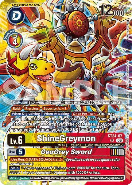 ShineGreymon // GeoGrey Sword [ST24-07] (Dual Revolution Release Event Participant) [Dual Revolution Release Event] - for just $0.75! 