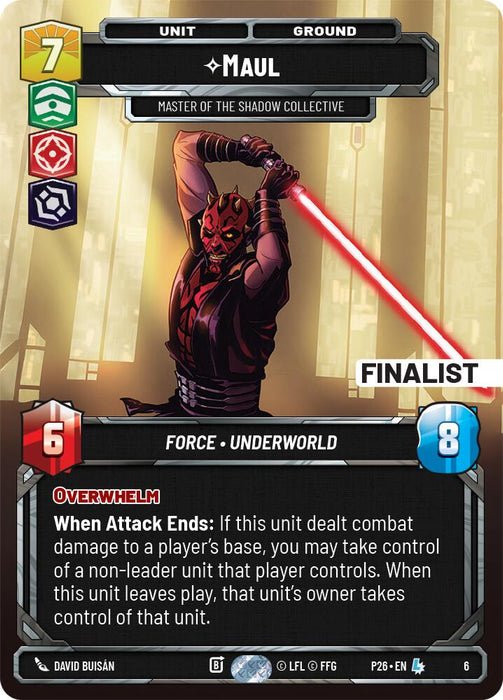 Maul - Master of the Shadow Collective (6) (Finalist) (6) [Organized Play Promos] - for just $28.75! 