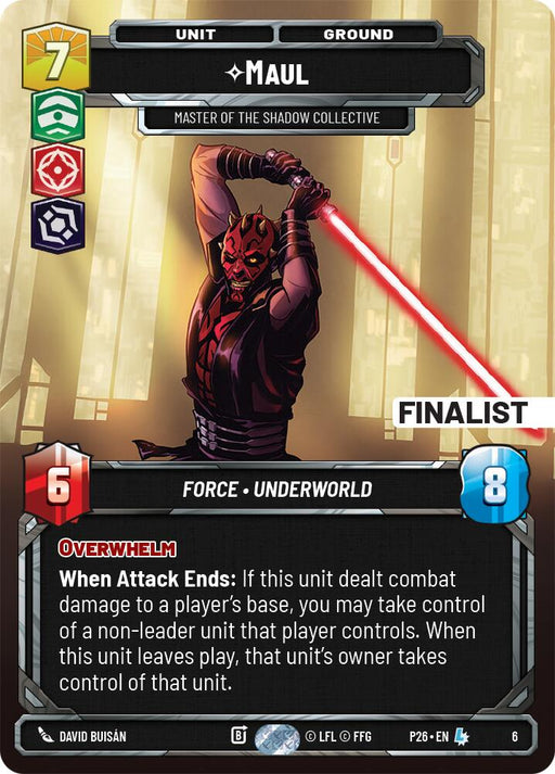 Maul - Master of the Shadow Collective (6) (Finalist) (6) [Organized Play Promos] - for just $3.95! 