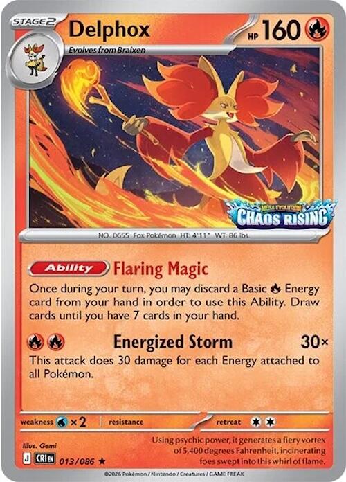 Delphox (013/086) (Chaos Rising Stamped) [Miscellaneous Cards] - for just $4.70! 