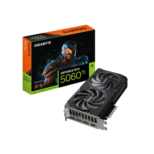 Gigabyte NVIDIA GeForce RTX 5060 Ti Windforce Overclocked Dual Fan 16GB GDDR7 PCIe 5.0 Graphics Card - for just $529.99! 