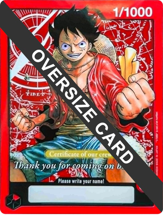 Monkey.D.Luffy (Certificate of our crew) (Oversized) [One Piece Promotion Cards] - for just $118.80! 