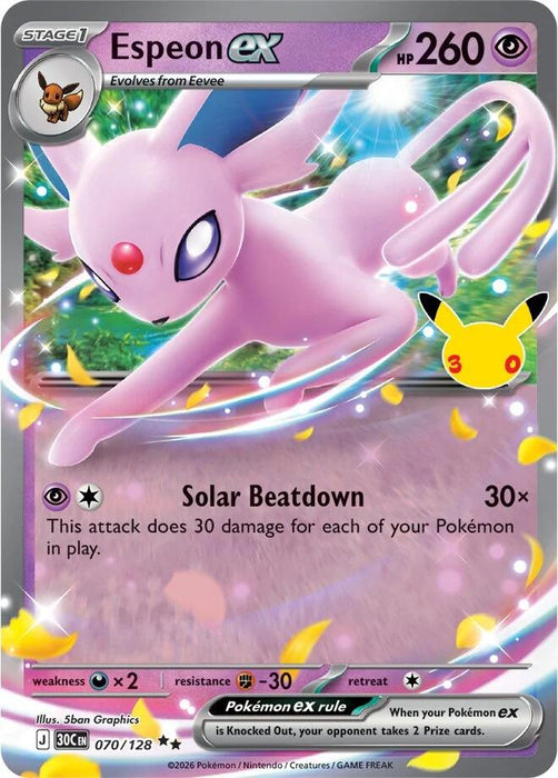 Espeon ex (070/128) [Mega Evolution: 30th Celebration] - for just $0.10! 