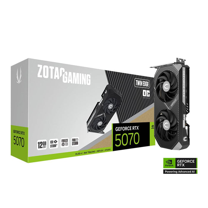 Zotac NVIDIA GeForce RTX 5070 Twin Edge Overclocked Dual Fan 12GB GDDR7 PCIe 5.0 Graphics Card - for just $649.99! 