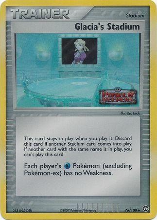 Glacia's Stadium (76/108) (Stamped) [EX: Power Keepers] - for just $1.90! 