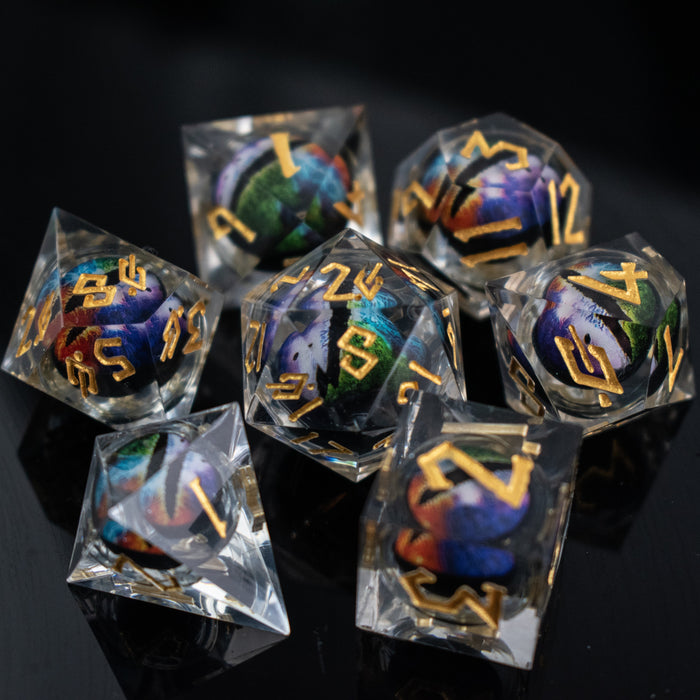 Rainbow Dragon Liquid Core Dice Set - Just $59.99! Shop now at Retro Gaming of Denver