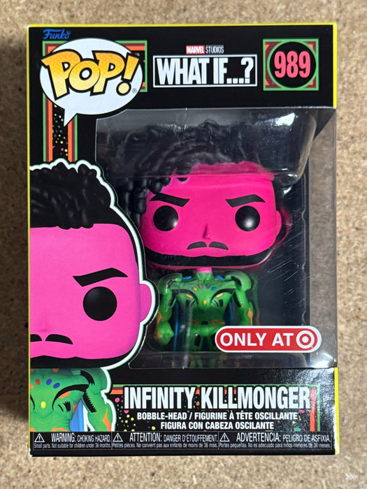 Funko Pop! Marvel Black Light Infinity Killmonger #989 What If? 2022 Exclusive - for just $10! 
