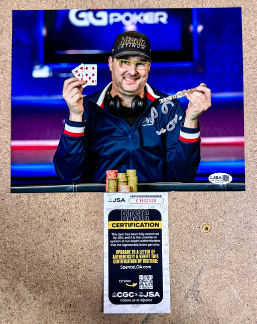 Poker Champion Phil Hellmuth “The Poker Brat” Autograph 8X10 Signed With JSA COA - for just $75! 