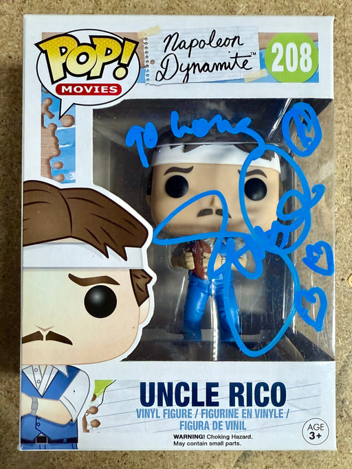 Jon Gries Signed Uncle Rico Napoleon Dynamite Vaulted 2015 Funko Pop! #208 With JSA COA - for just $150! 