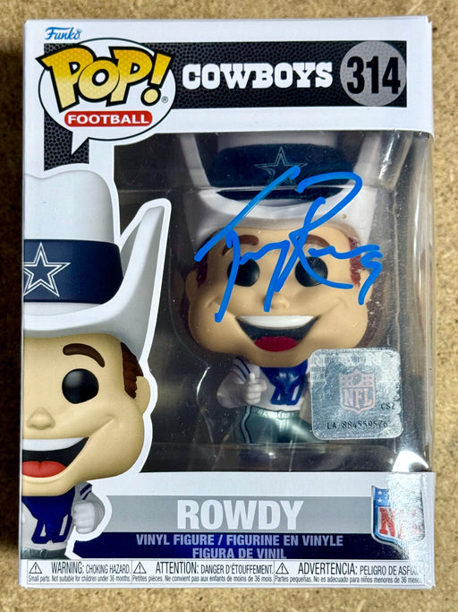 Tony Romo Signed NFL Dallas Cowboys Mascot Rowdy Funko Pop! #314 With JSA COA - for just $400! 
