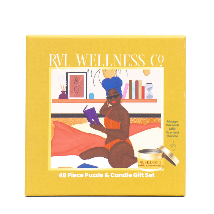 Reading & Relaxing | 48 Piece Puzzle & Candle Gift Set - for just $28! 