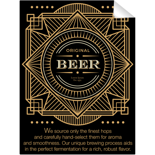Generic Beer Self Adhesive Bottle Label - for just $3! 