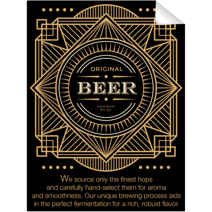 Generic Beer Self Adhesive Bottle Label - for just $3! 