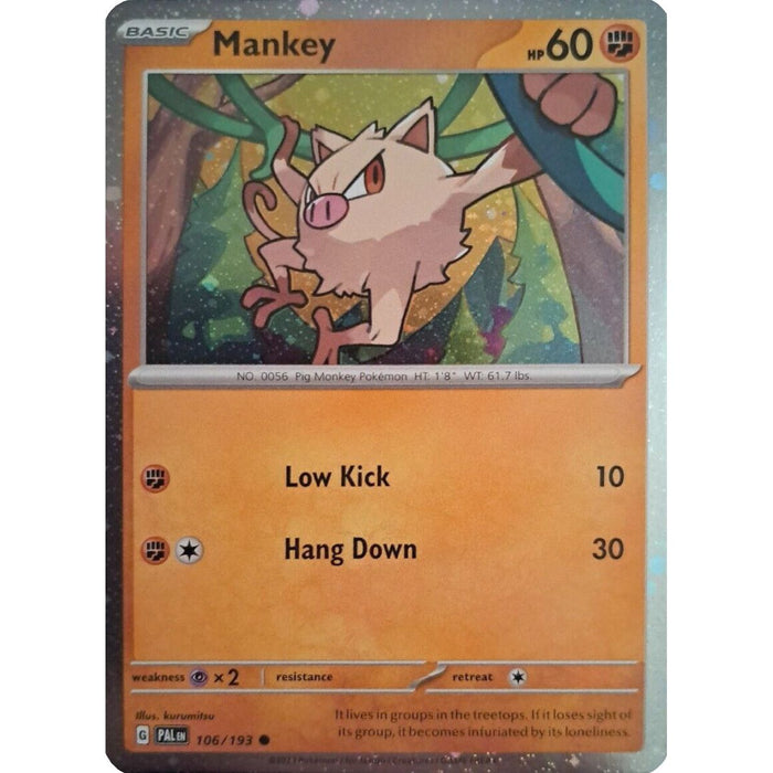 Mankey (106/193) (Cosmos Holo) [Scarlet & Violet: Paldea Evolved] - Just $0.10! Shop now at Retro Gaming of Denver