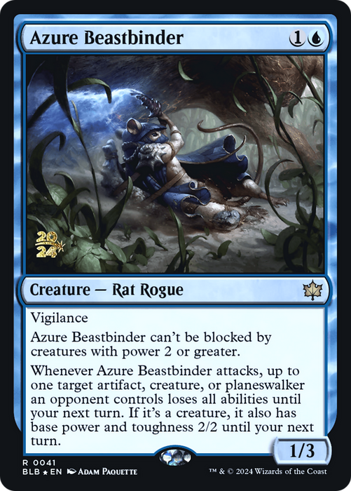 Azure Beastbinder (PRE-041) - Bloomburrow Promos Foil - for just $1.26! 