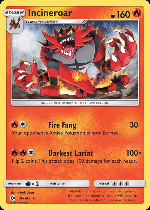 Incineroar (26/149) (Theme Deck Exclusive) [Sun & Moon: Base Set] - for just $0.50! 