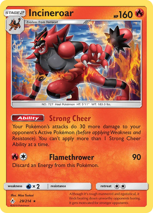 Incineroar (29/214) [Sun & Moon: Unbroken Bonds] - for just $0.20! 