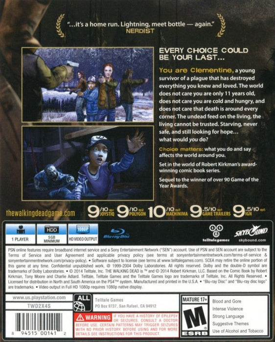 The Walking Dead: Season Two – PlayStation 4 (PS4) - for just $9.99! 